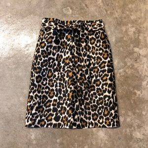 JCrew Leopard print skirt